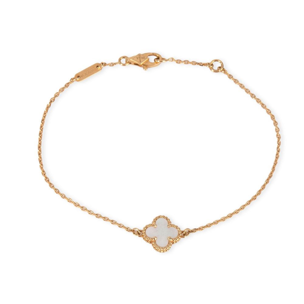 Van Cleef & Arpels Sweet Alhambra Mother Of Pearl Bracelet in 18K Rose Gold